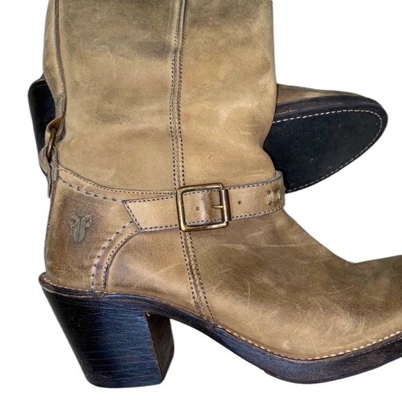 FRYE Carmen Tall Boots Size 8.5 Stone Tan Brown - Picture 11 of 16